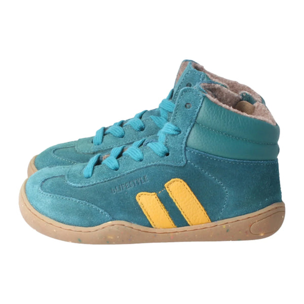 bLIFESTYLE wildbienenSTYLE petrol - Bio-Velours Kinderschuhe mit Merinowolle - Makimo - Smart Kids