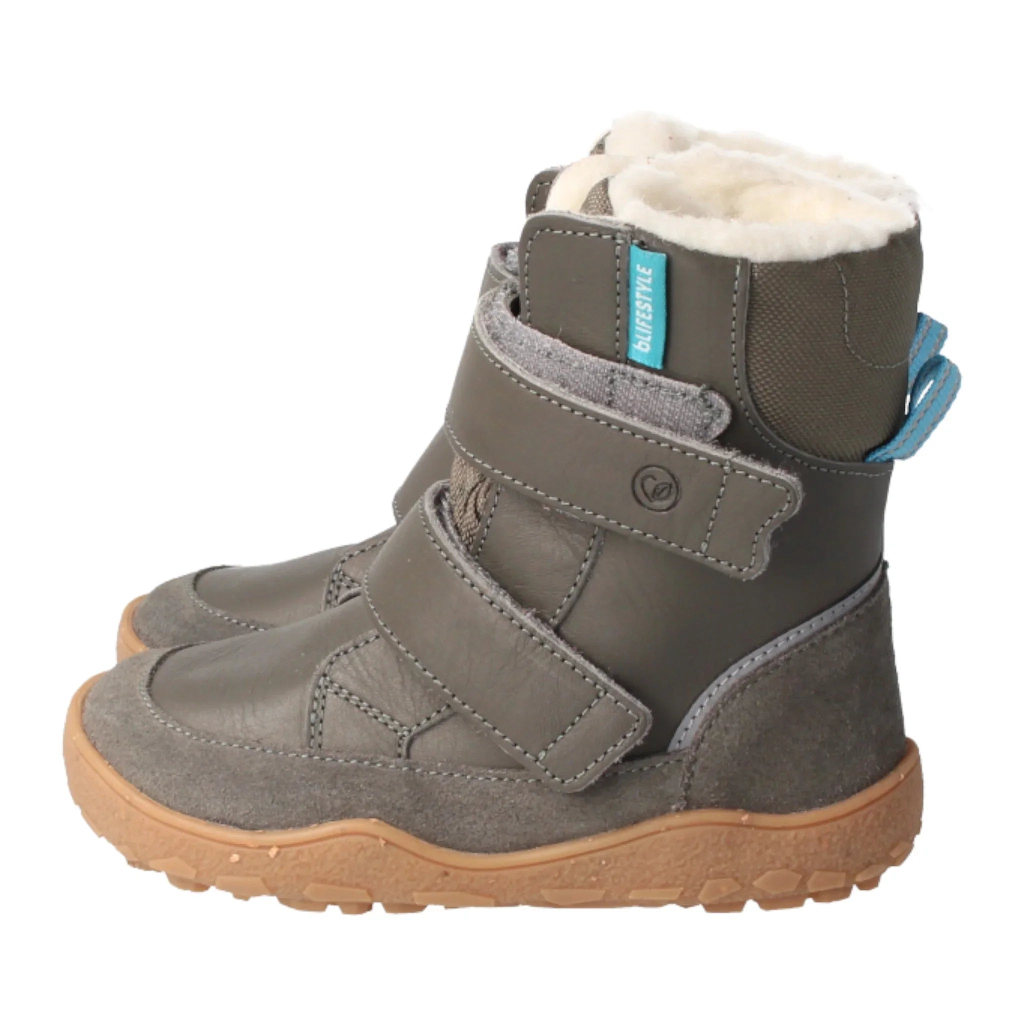 bLIFESTYLE polarfuchsSTYLE TEX anthrazit - Bio-Leder Kinderschuhe mit Wolle - Makimo - Smart Kids