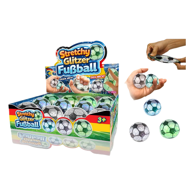 Fun Trading Stretchy Glitzer Fußball – Anti-Stress Ball 6,5 cm