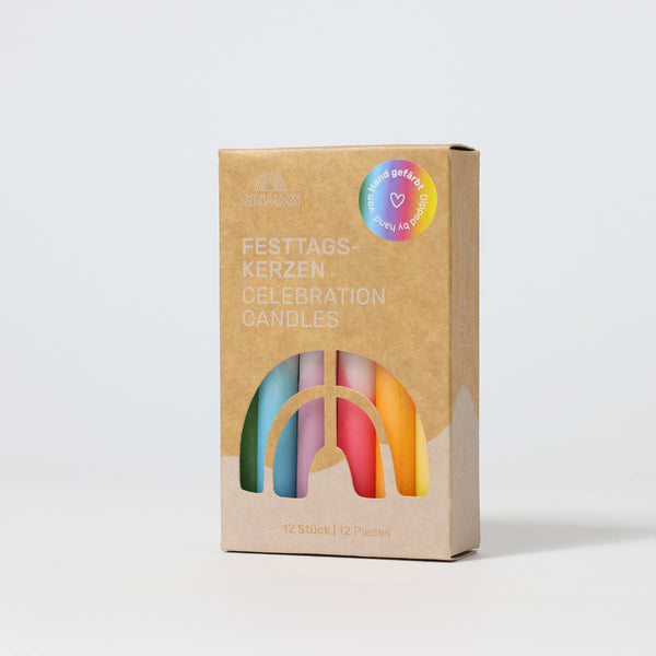GRIMM'S Kerzen Dip-Dye Regenbogen - 12 Stück