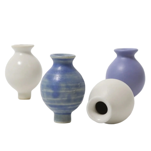 GRIMM'S Weiße Vase - Keramik Deko-Vase für Geburtstagsringe Ø6cm