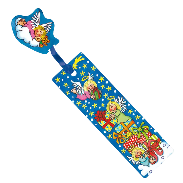 Glitter-Lesezeichen Engel – Weihnachtlicher Seitenmerker mit Anhänger