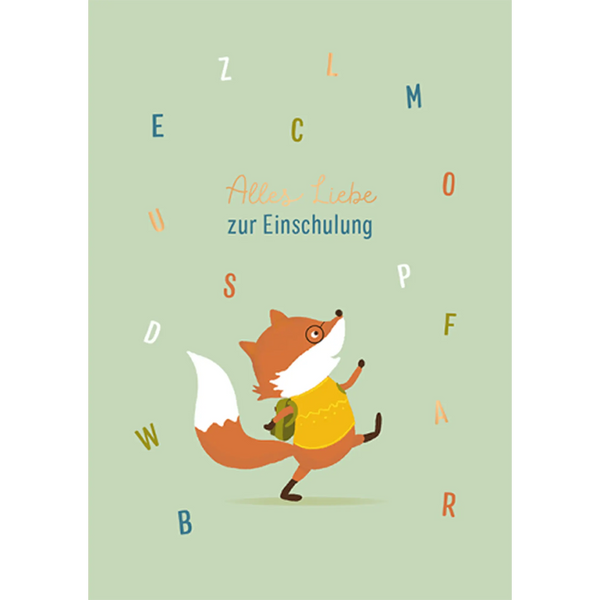 Grafikwerkstatt - Doppelkarte Schulanfang – Alles Liebe zur Einschulung