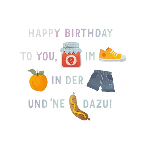 Grafikwerkstatt - Quadratische Doppelkarte "frech, wild & wunderbar" - Happy Birthday to you