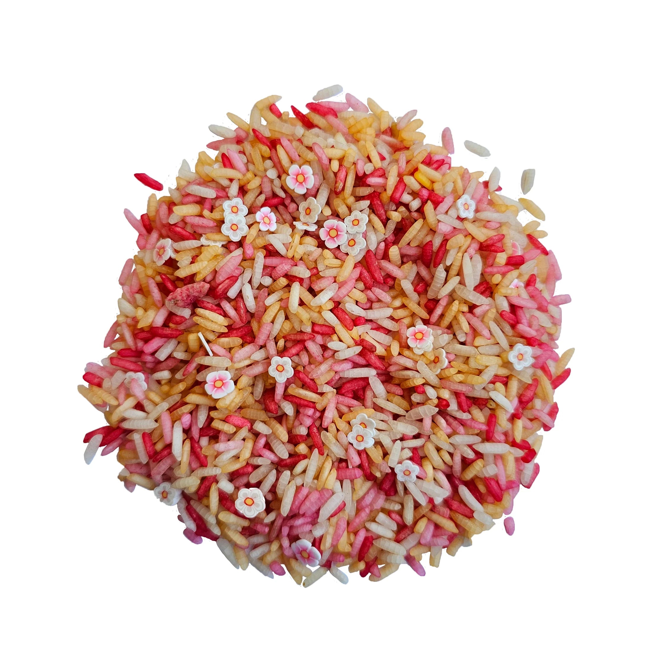 Grennn Spielreis – Pink Flower Mix (sensorisches Spielmaterial)