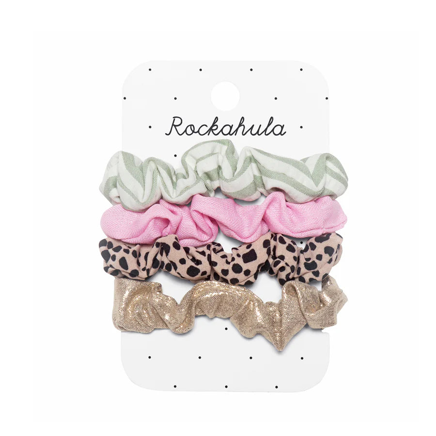Rockahula Kids Safari Scrunchie Set – 4-teiliges Haargummi-Set