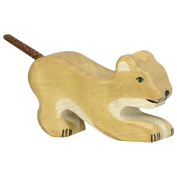 Holztiger Löwe, klein, spielend – Holztier zum Spielen