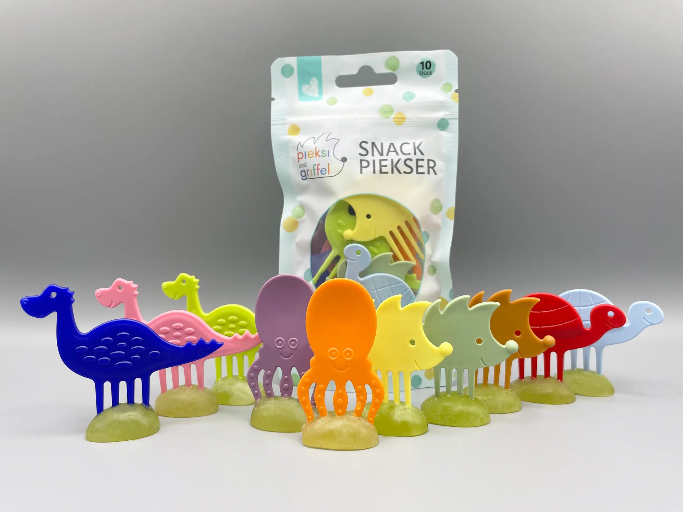 Pieksi und Griffel - Pieksi 10er Set "Toddlers' Ten" 🦔🐢🦕🐙