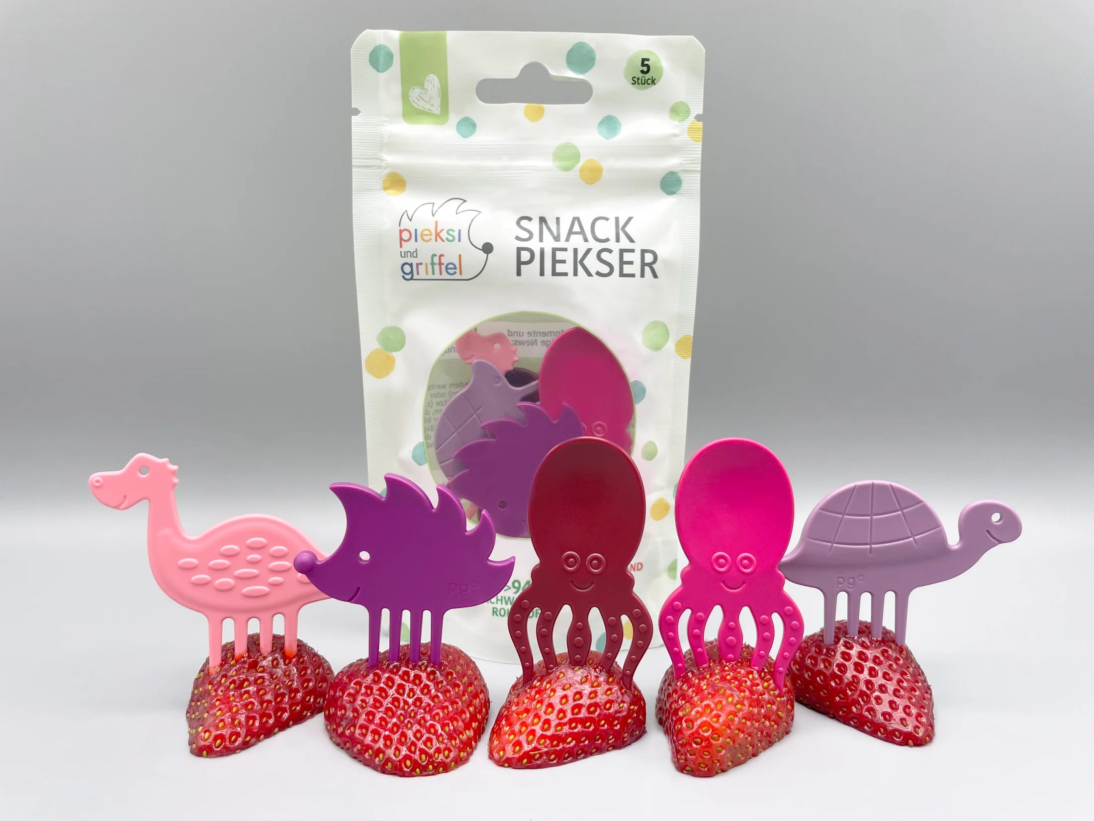 Pieksi und Griffel - Pieksi 5er Set "Fairy Berry" 🦔🐢🦕🐙