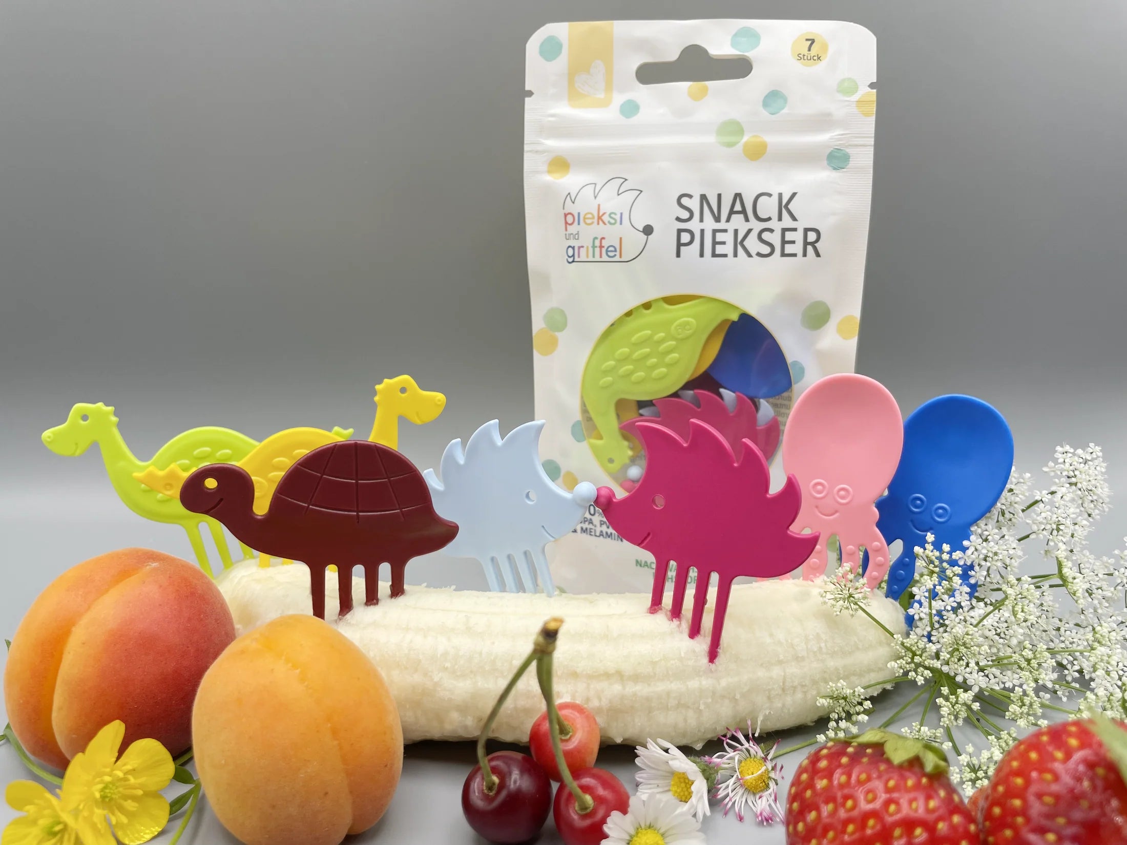 Pieksi und Griffel - Pieksi 7er-Set –  "HAPPY PIEKSIS" 🦔🐢🦕🐙