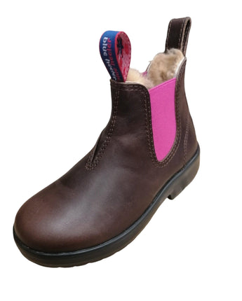 Blue Heeler- OUTBACK KIDS Chelsea Boots brown/pink Lammfell