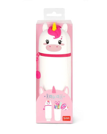 LEGAMI 2-in-1 Silikon-Federmäppchen "Kawaii" - Einhorn