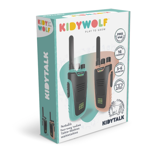 KIDYWOLF Walkie-Talkies mit Taschenlampe hellblau/rosa