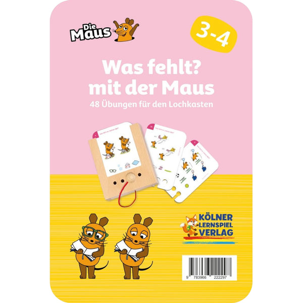 Was fehlt? mit der Maus - Lochkasten Kartensatz ab 3 Jahren - Makimo - Smart Kids