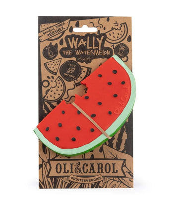 Oli&Carol Baby-Beißring „Wally die Wassermelone“ – Nachhaltiges Spielzeug aus Naturkautschuk