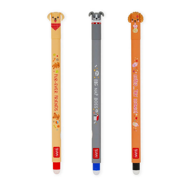 LEGAMI Set mit 3 löschbaren Gelstiften – Fur-ever Friends