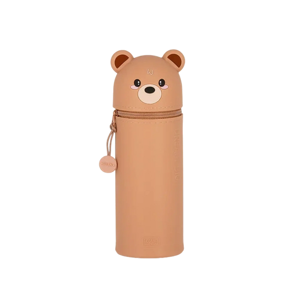 LEGAMI 2-in-1 Silikon-Federmäppchen "Kawaii" - Teddy Bear