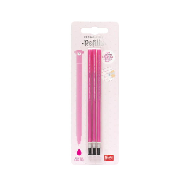 Legami - 3 Ersatzminen für löschbare Gelstifte – Pink