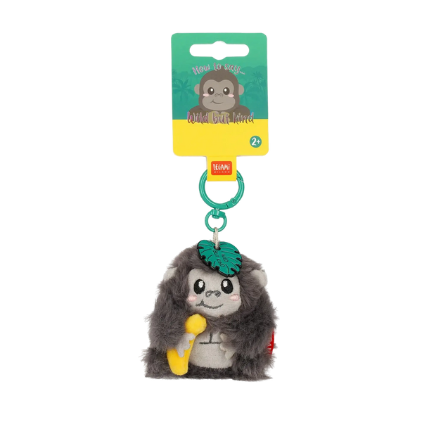 Legami - Plüsch-Schlüsselanhänger Gorilla „Wild but Kind“ – Tiny Super Soft!