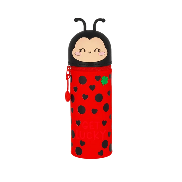 Legami 2-in-1 Federmäppchen aus Silikon Kawaii Marienkäfer