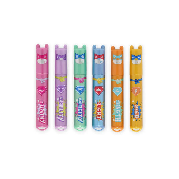 LEGAMI Set mit 6 Mini-Textmarkern – Teddy's Superpower