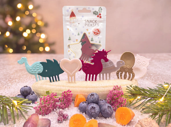 Pieksi und Griffel - Snack Piekser 7er-Set „Merry Moments" 🦔🐢🦕🐙❤️🦉🦄