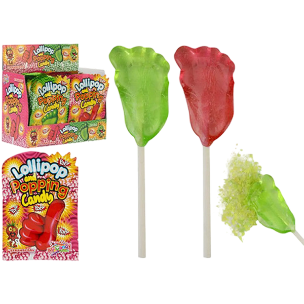Mr Candy Lollipop Fuß oder Hand mit Popping Candy – 13 g