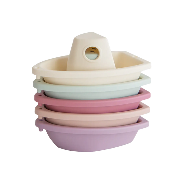 Mushie - Bath Boats Petal – Stapelbare Badboote
