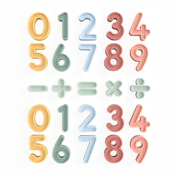 INSPIRE MY PLAY Numbers Set - Silikon Zahlen und Symbole für sensorisches Lernen - Makimo - Smart Kids