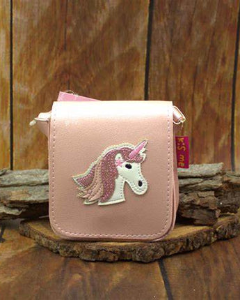 k:s me - kleine Tasche mit Einhorn, metallic rosa