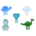 Pieksi und Griffel - Pieksi 5er-Set "BOUNCY FIVE" 🦔🐢🦕🐙❤️