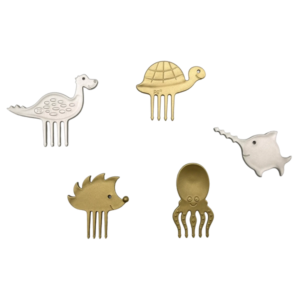 Pieksi und Griffel - Pieksi 5er-Set "METAL GLOW" 🦔🐢🦕🐙🐟
