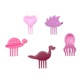 Pieksi und Griffel - Pieksi 5er-Set "PRETTY IN PINK" 🦔🐢🦕🐙❤️