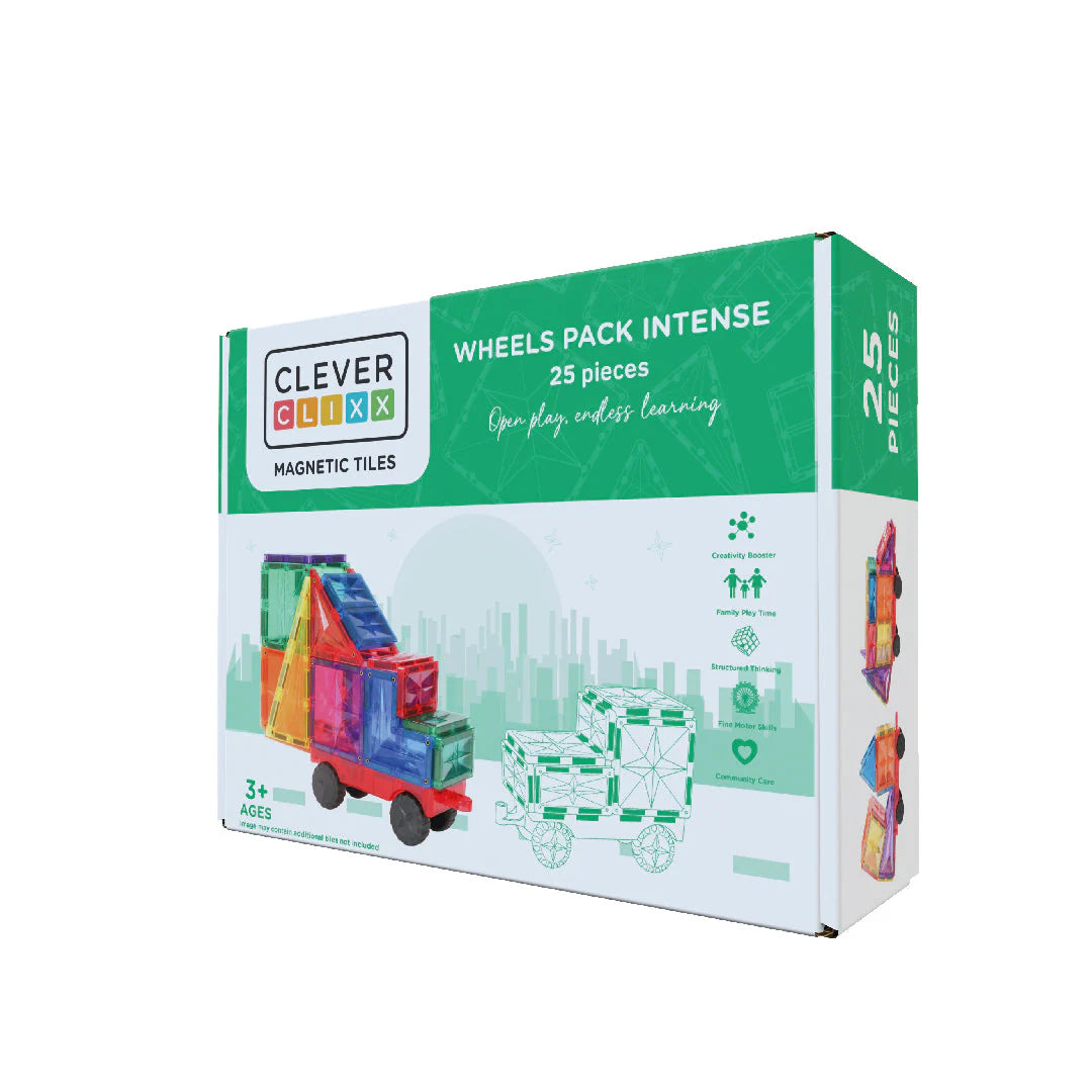 Cleverclixx - Wheels Pack Intense | 25 Teile Magnet-Bauset