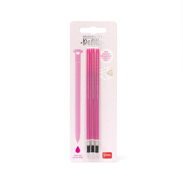 Legami - 3 Ersatzminen für löschbare Gelstifte – Pink