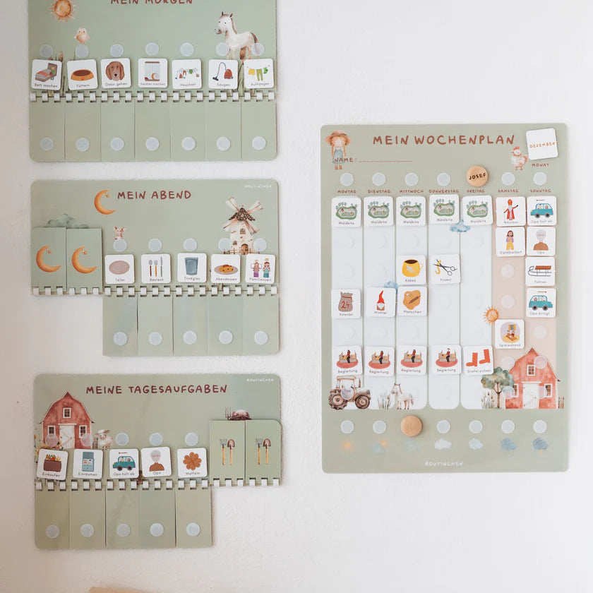 Routinchen Wochenplaner Starterset  inkl. 525 Symbole 3 Routineplänen - Bauernhof