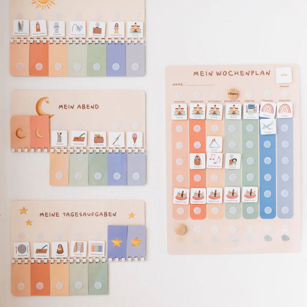 Routinchen Starterset Wochenplaner A3 inkl. inkl. 525 Symbole und 3 Routineplänen - Bunt
