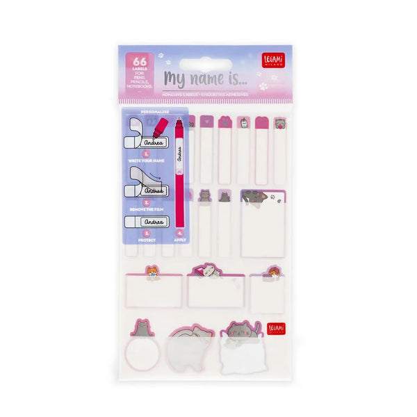 LEGAMI Selbstklebende Namensetiketten mit Schutzfolie – My Name Is... – Kitty