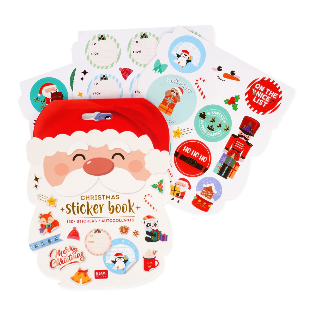 LEGAMI Weihnachts-Sticker-Heft - 150+ Aufkleber Santa Claus