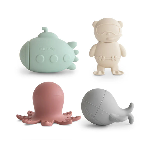 Mushie - Sealife Bath Play Set 4-Pack – Silikon Badspielzeug - Makimo - Smart Kids