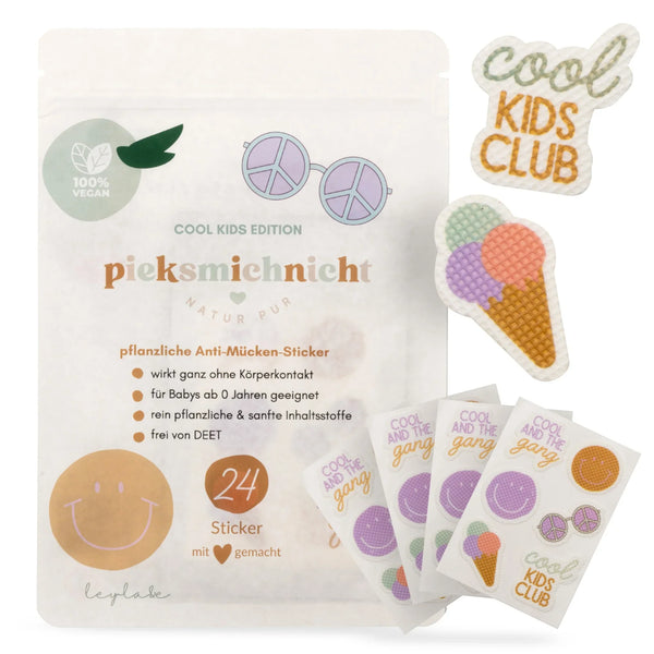 pieksmichnicht Cool Kids Edition - 24 Anti-Mücken-Sticker pflanzlich für Kinder - Makimo - Smart Kids