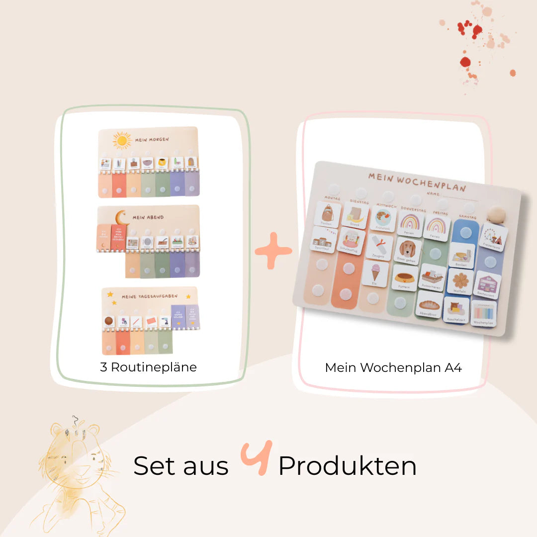 Routinchen Wochenplaner Starterset  inkl. 525 Symbole 3 Routineplänen - Bunt