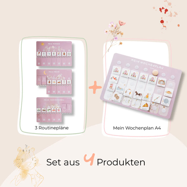 Routinchen Wochenplaner Starterset inkl. 525 Symbole 3 Routineplänen - Wildblumen