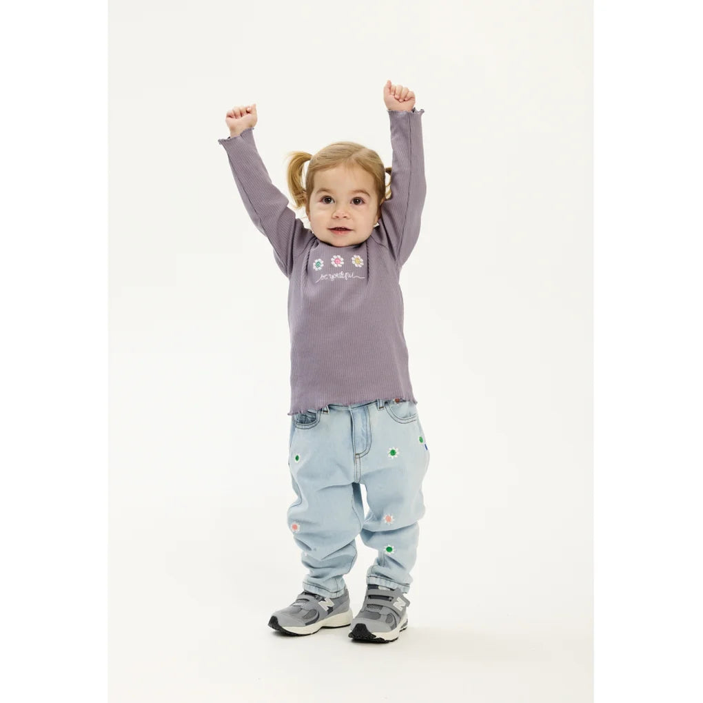 The NEW Siblings Princess Longsleeve Rib Tee – Gray Ridge - Makimo - Smart Kids