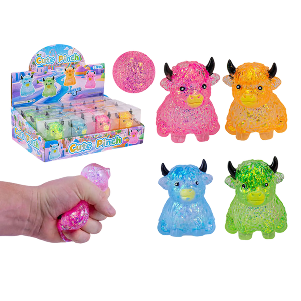 Triton-X Maltose Glitter Highland Cow – Glitzer Squishy 8 cm