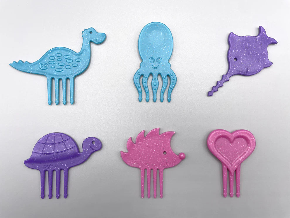 Pieksi und Griffel – Pieksi 6er Set „Itzi-Glitzi-Pieksis“ ✨🦔🐢🦕🐙🐟❤️