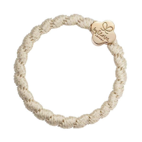 Vævet guld Quatrefoil Creme White