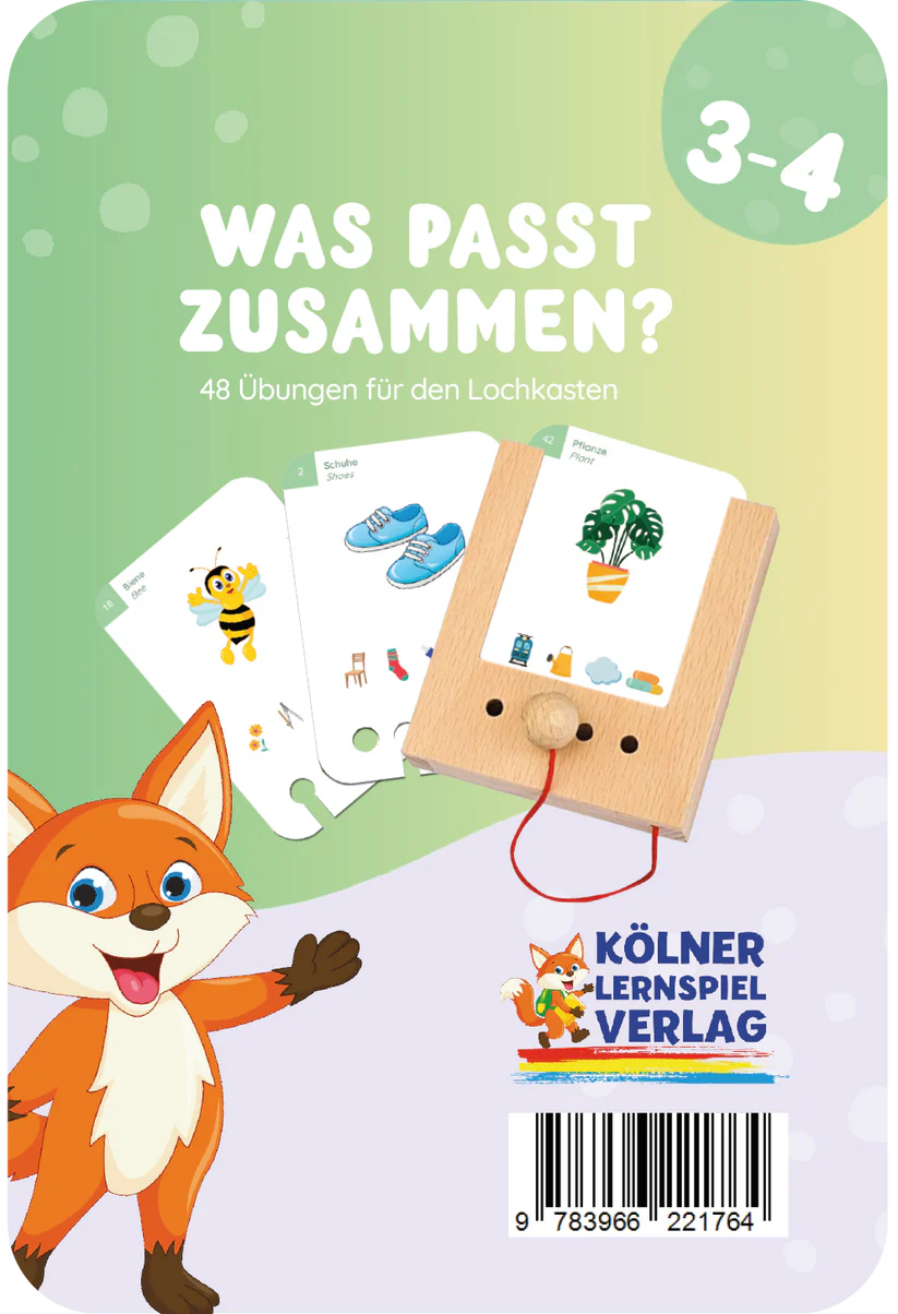 Was passt zusammen? 3-4 Lernkarten - Lochkasten Zuordnungsspiele - Makimo - Smart Kids