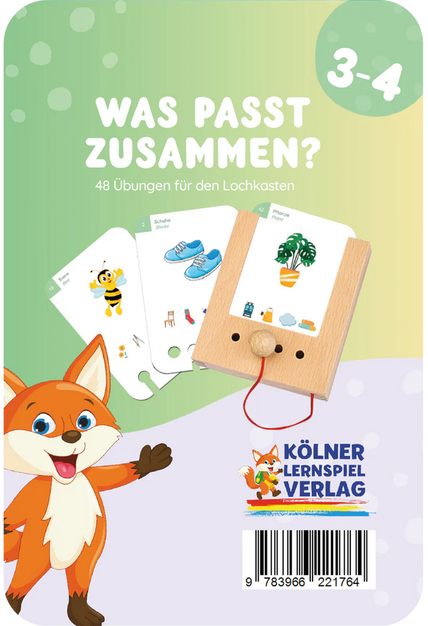 Was passt zusammen? 3-4 Lernkarten - Lochkasten Zuordnungsspiele - Makimo - Smart Kids
