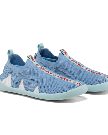 Affenzahn Barfußhausschuh Slipper Knit Flinky - Hai, Blau - Makimo - Smart Kids